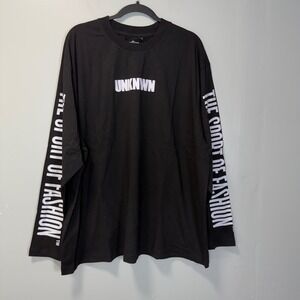UNKNWN The Sport of Fashion Long Sleeve T-Shirt Black Mens XXL NWT